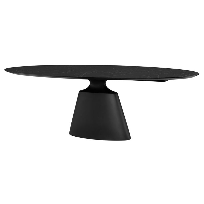 Bruniquel 79" Oval Ceramic Dining Table - Black