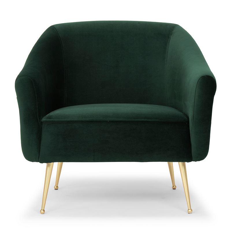 Lucie Velvet Accent Arm Chair - Emerald Green