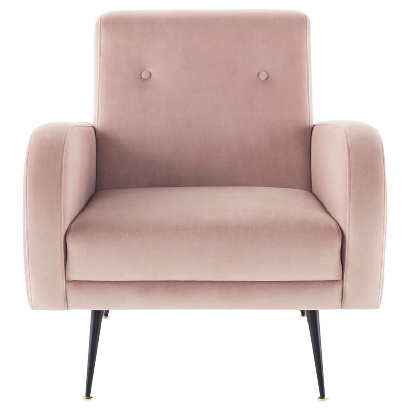 Hugo Velvet Accent Arm Chair - Blush