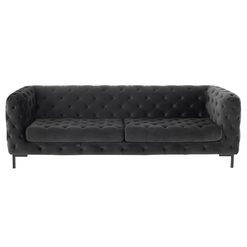 Tufty Velvet Sofa - Shadow Grey