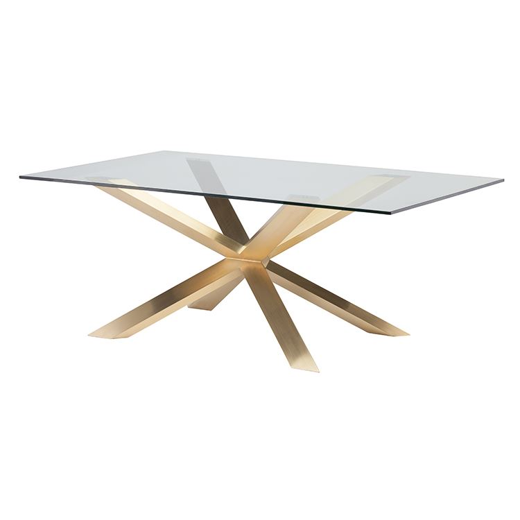Couture 79" Glass Dining Table - Gold
