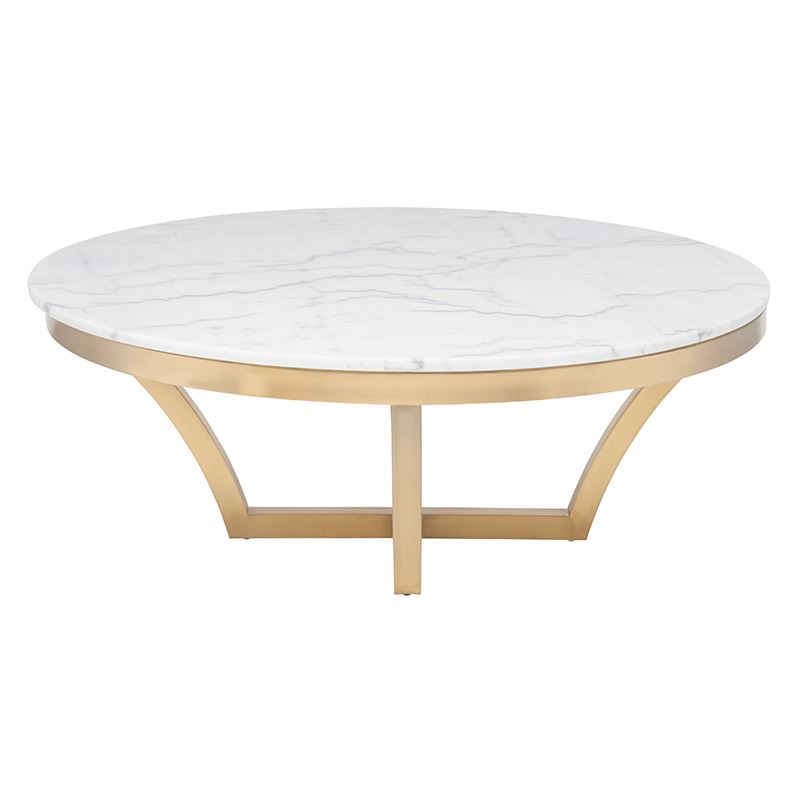 Aurora Marble Coffee Table - White/Gold