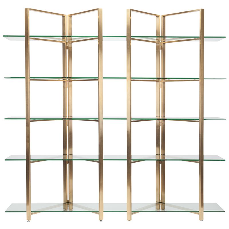 Queyras Glass Accent Shelves - Gold
