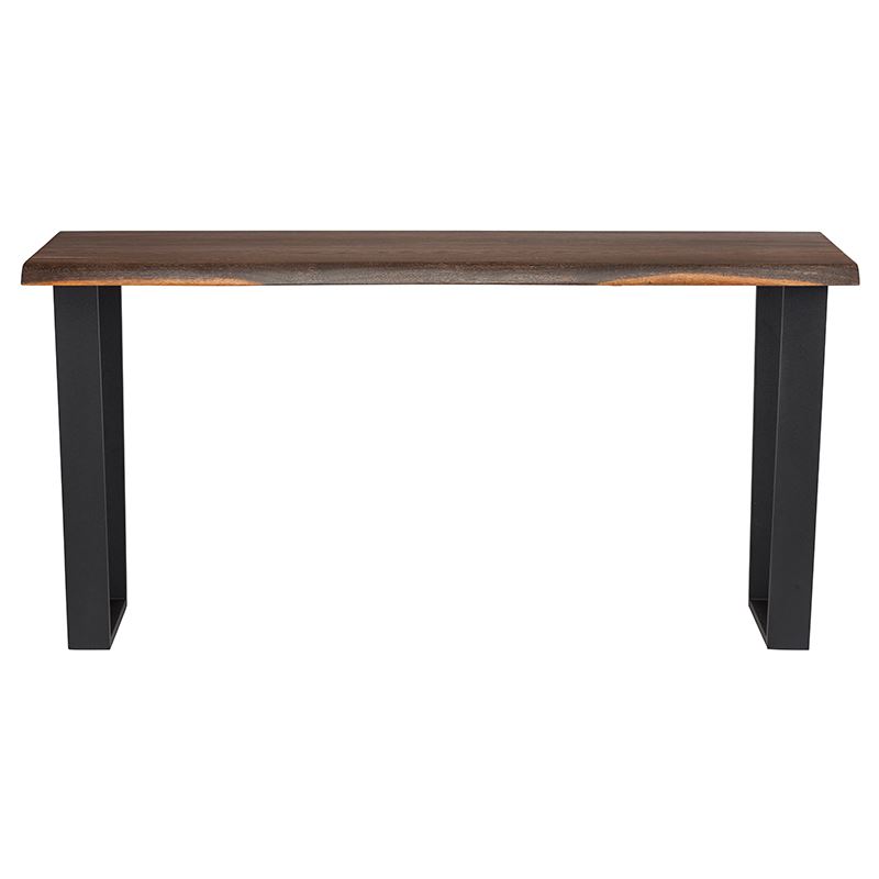 Versailles Live Edge Seared Oak Console Table - Black