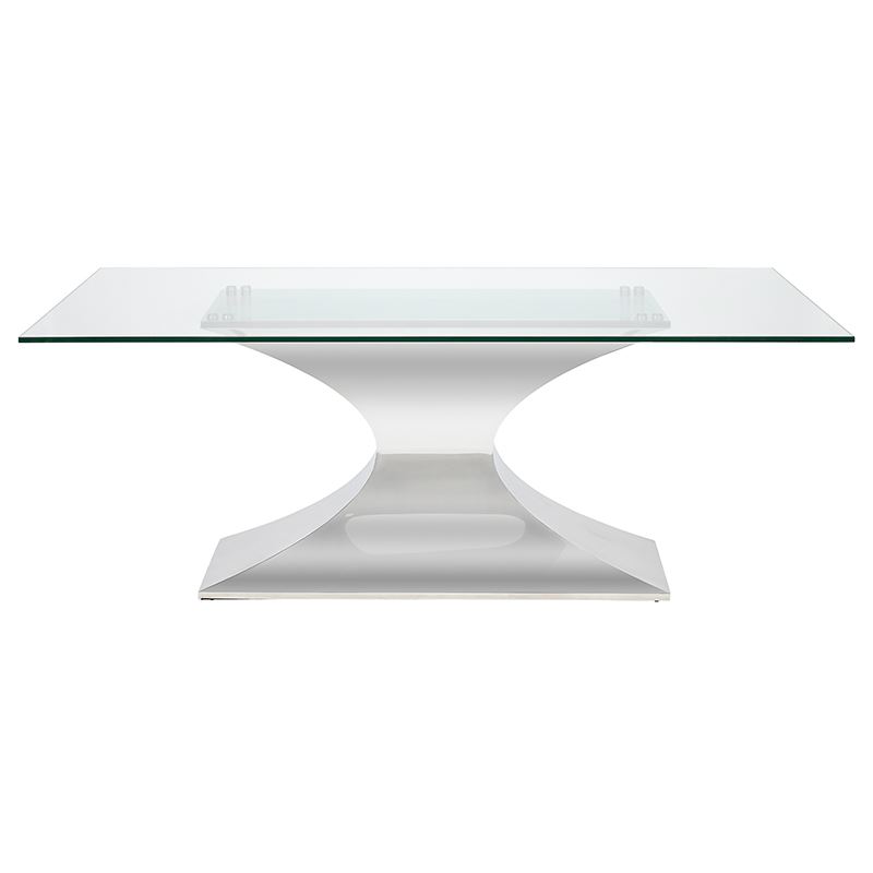 Arroux Glass 78" Dining Table - Silver