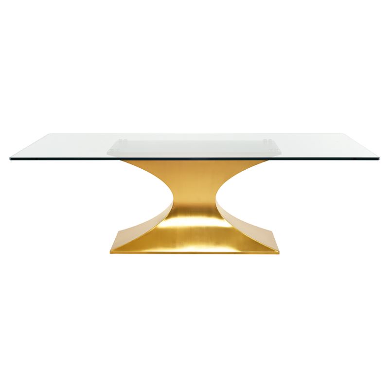 Arroux Glass 78" Dining Table - Gold