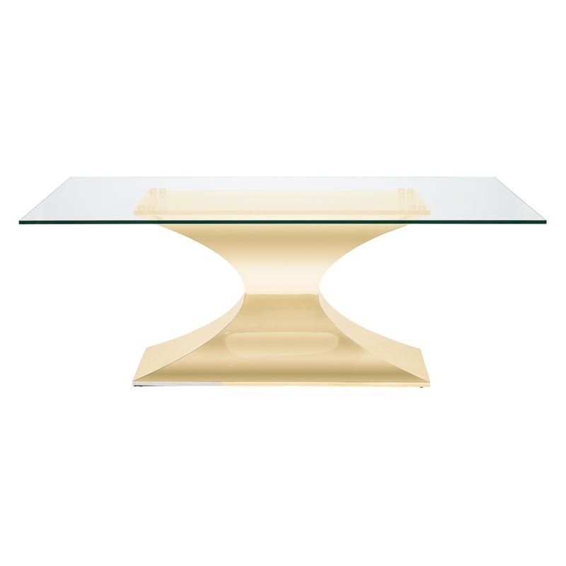 Arroux Glass 94" Dining Table - Gold