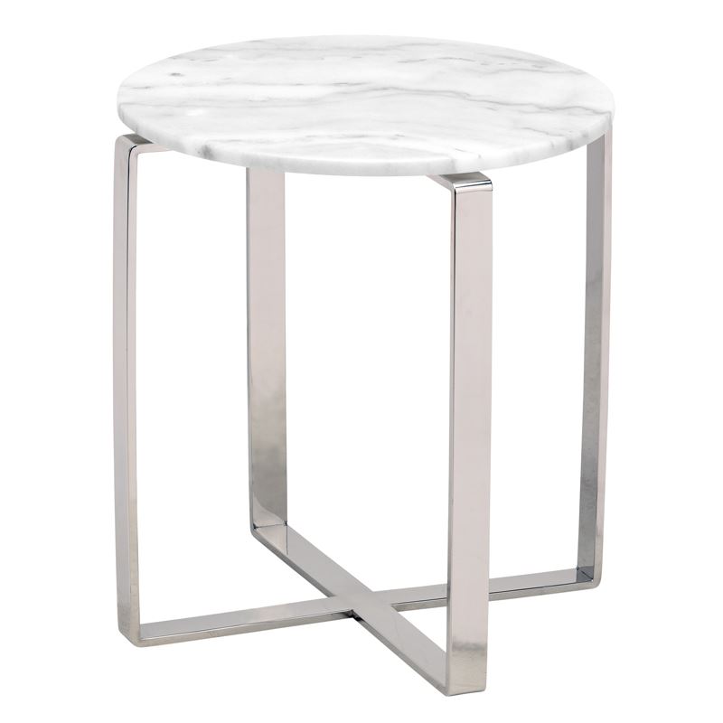 Poncon Marble End Table - White