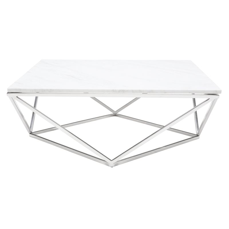 Sioule Marble Coffee Table - White/Silver