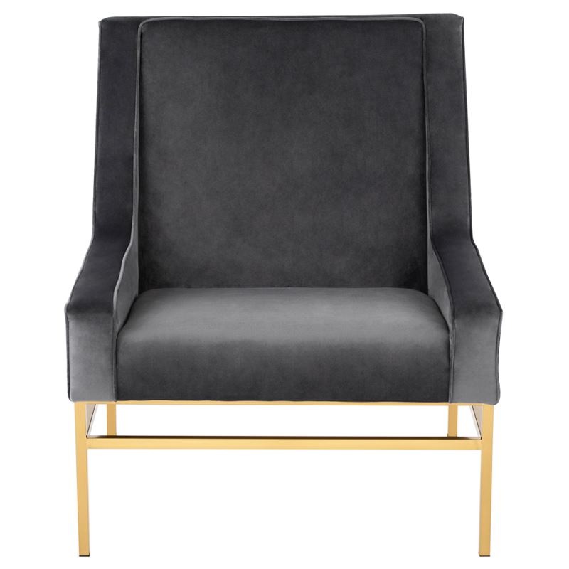 Bez Velvet Accent Arm Chair - Tarnished Silver/Gold