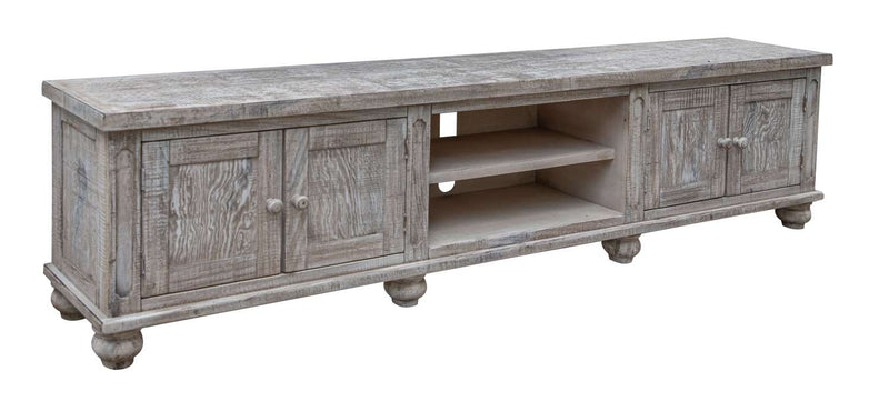 William 93" TV Stand - White Sea Finish