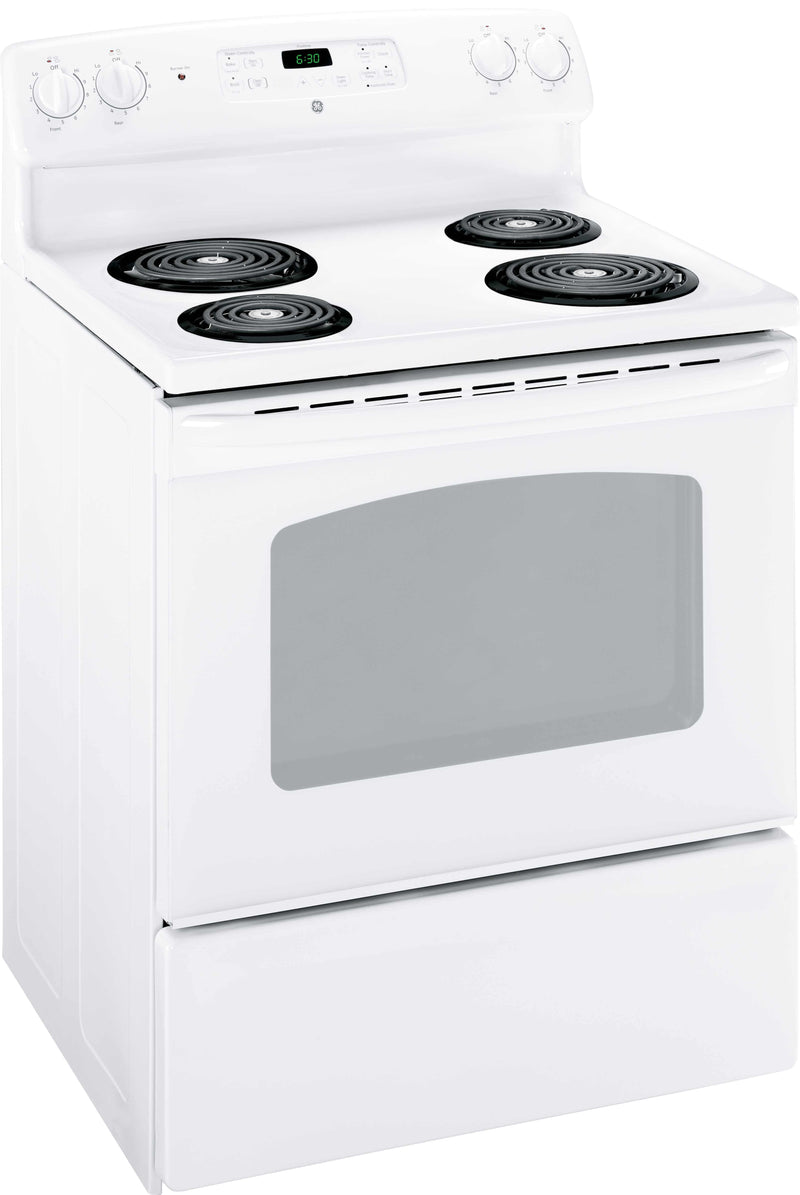 GE White Freestanding Electric Range (5.0 Cu. Ft.) - JCBS280DMWW