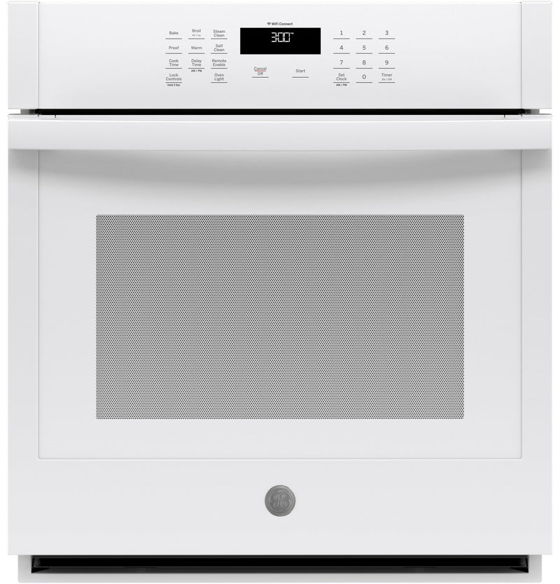 GE 27" 4.3 Cu. Ft. Smart Built-In Single Wall Oven - JKS3000DNWW - Electric Wall Oven in White