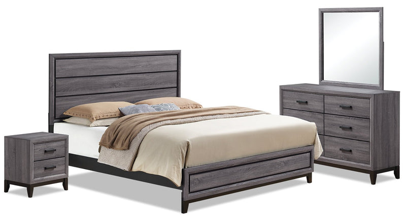 Lucila 6-Piece King Bedroom Set - Grey-Brown