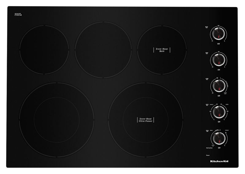 KitchenAid 30" Electric Cooktop with Ultra Power Element - KCES550HBL