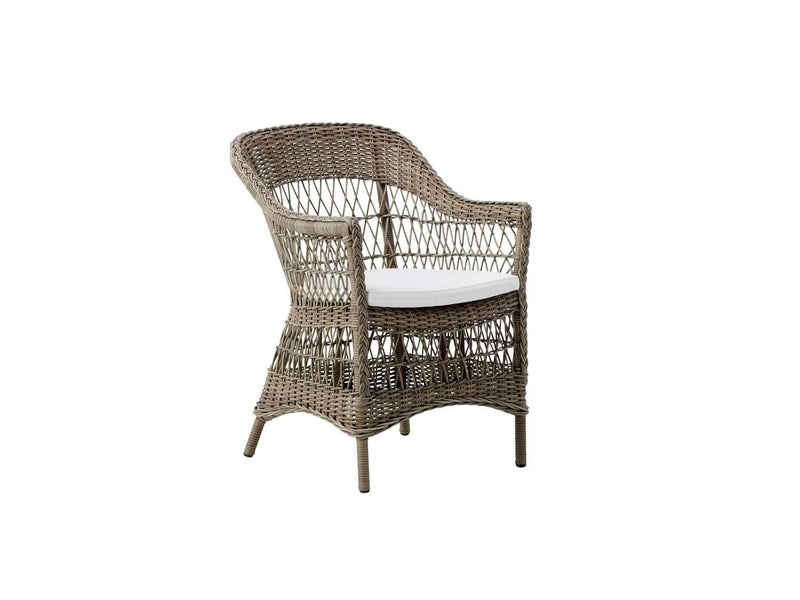 Viacha Outdoor Accent Chair - Light Brown/White
