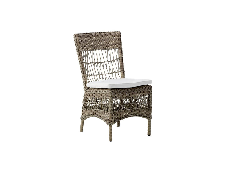 Mervat Outdoor Dining Chair - Light Brown/White