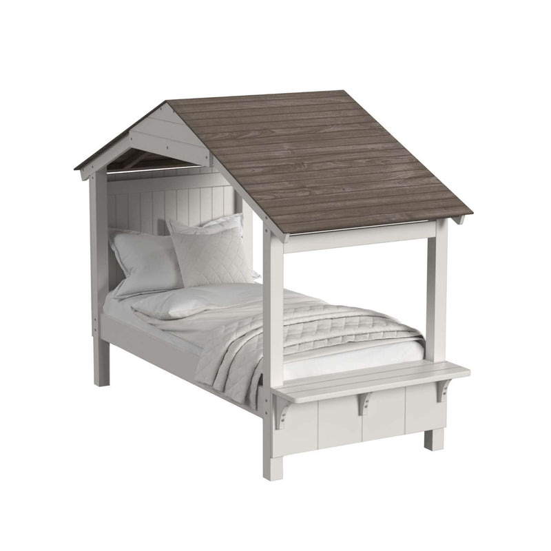 Highland Twin Bed with Full Roof - Cream