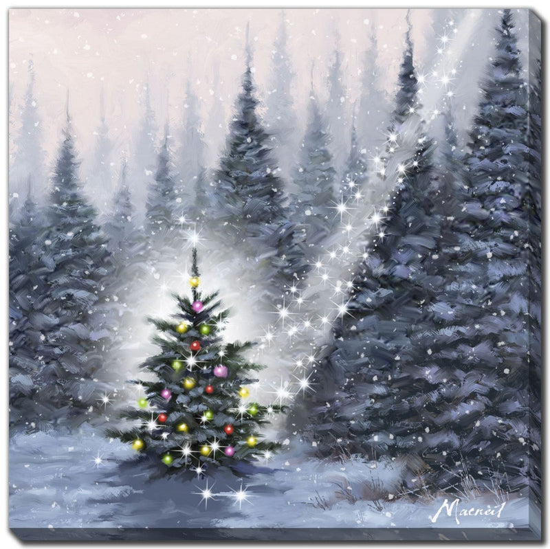 A Beam of Forest Cheer LED Canvas Wall Art - 30 x 30