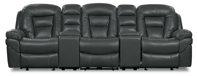 Quin 5-Piece Power Reclining Home Theatre Sectional - Grey