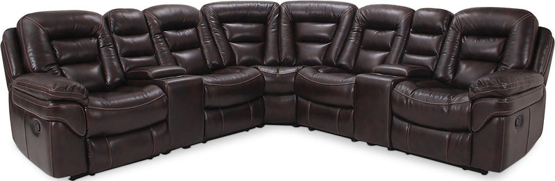 Quin 7-Piece Power Reclining Sectional - Walnut