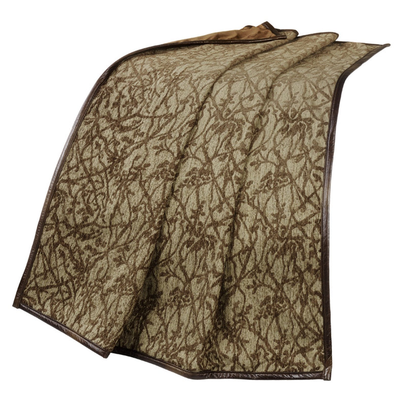 Swanton Faux Leather Throw - Brown