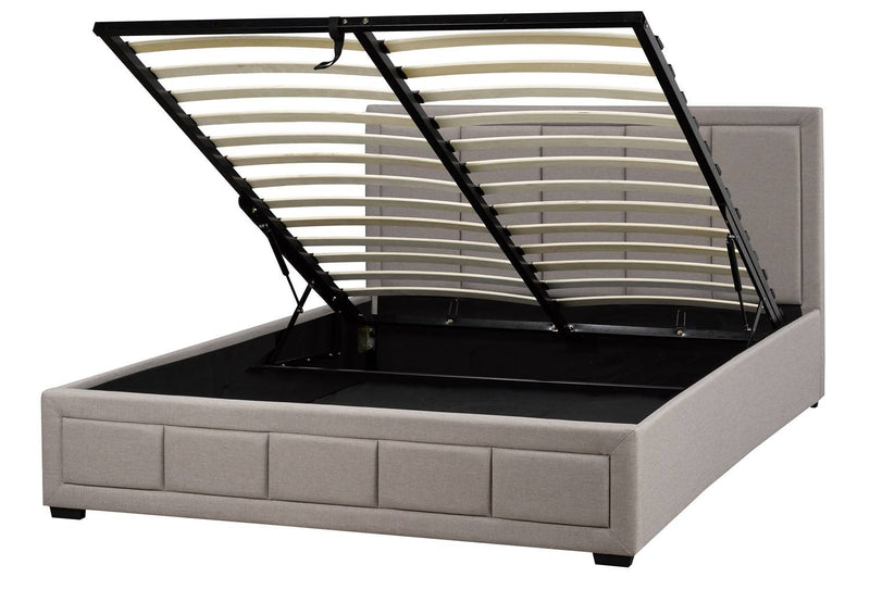 Conejo Queen Platform Lift Storage Bed - Beige