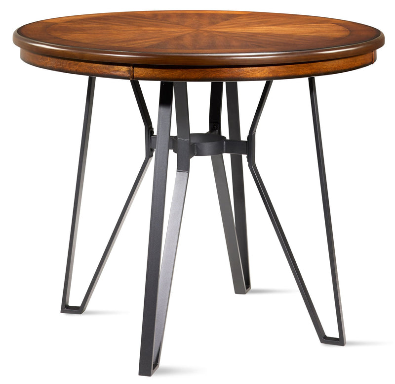Panden Counter-Height Round Dining Table - Brown Cherry/Black