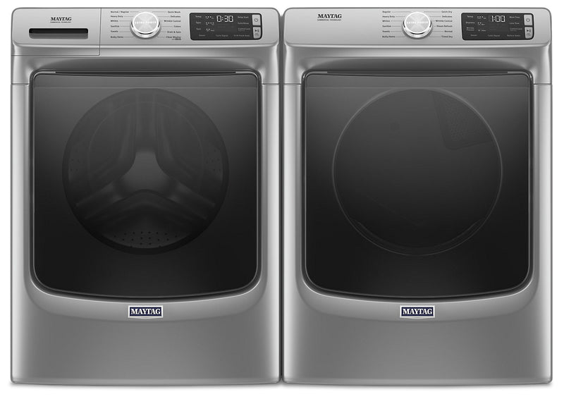Maytag Front-Load 5.5 Cu. Ft. Washer with Extra Power and 7.3 Cu. Ft. Gas Steam Dryer - Slate