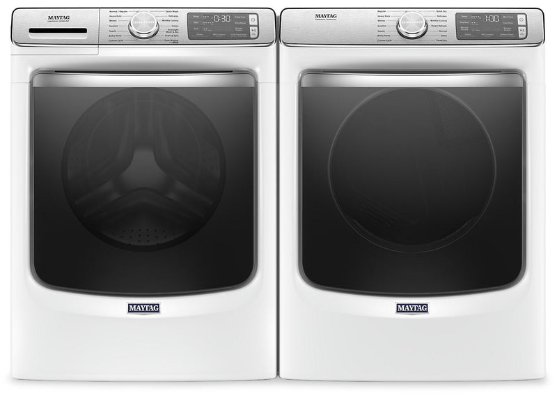 Maytag Front-Load 5.8 Cu. Ft. Smart Washer with Extra Power and 7.3 Cu. Ft. Gas Smart Dryer - White