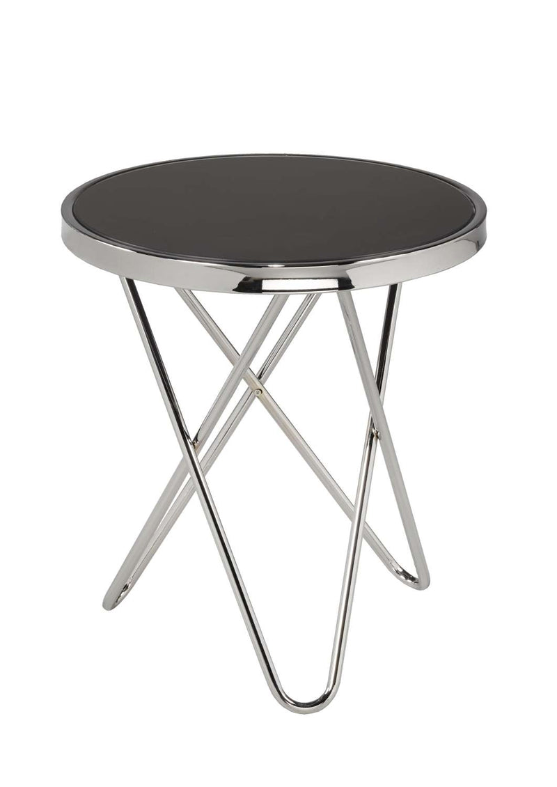 Tomken Accent Table - Black and Silver
