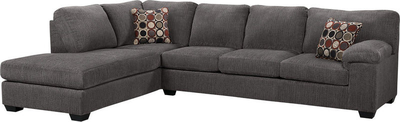 Farrow 2-Piece Chenille Left-Facing Sofa Bed Sectional - Grey