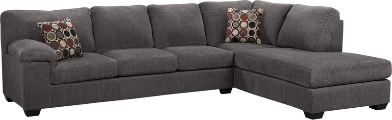 Farrow 2-Piece Chenille Right-Facing Sofa Bed Sectional - Grey