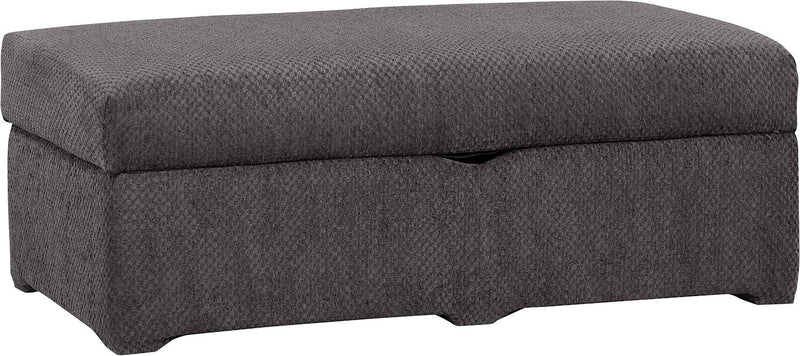 Farrow Chenille Storage Ottoman - Grey