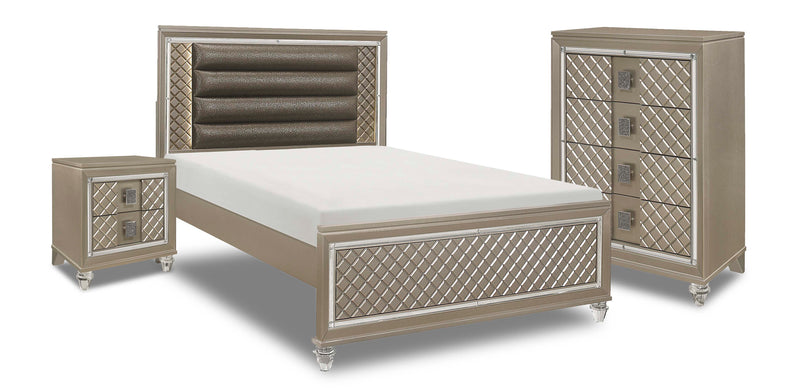 Edith 5-Piece Full Bedroom Set - Champagne