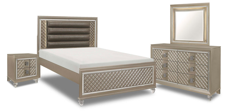 Edith 6-Piece Full Bedroom Set - Champagne
