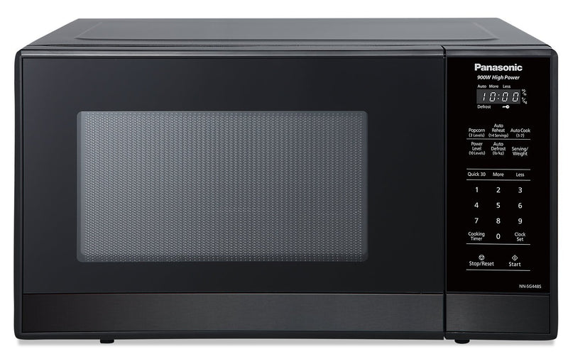Panasonic 0.9 Cu. Ft. 900 W Compact Countertop Microwave - NNSG448S - Countertop Microwave in Black Stainless Steel, Black