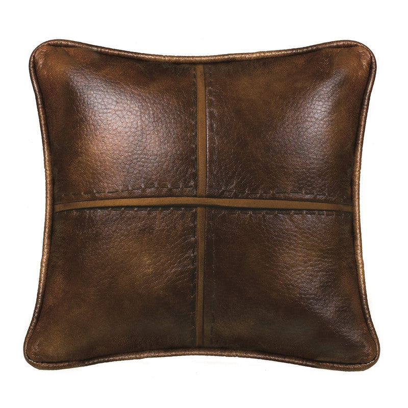 Lubec Faux Leather Decorative Pillow - Brown