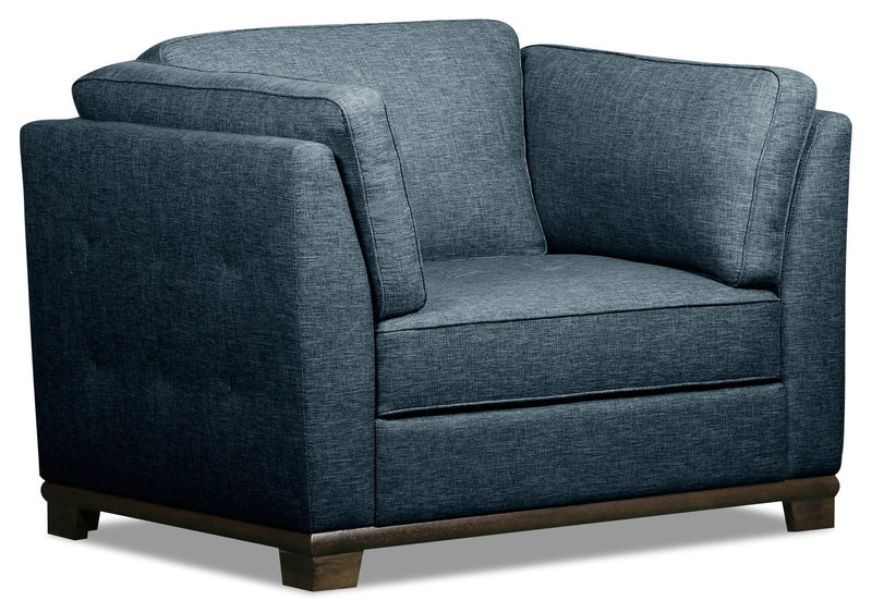 Oxford Linen-Look Fabric Chair - Blue