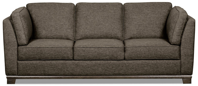 Oxford Linen-Look Fabric Sofa - Charcoal