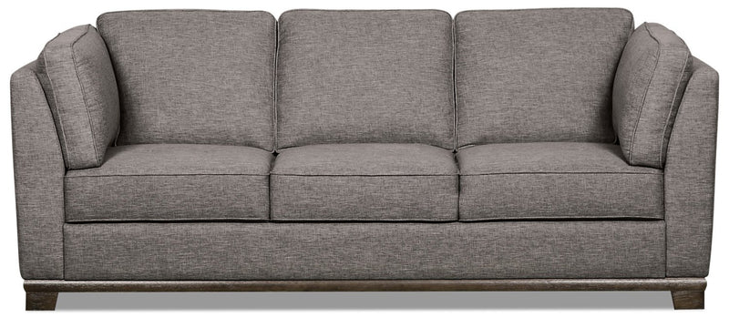 Oxford Linen-Look Fabric Sofa - Light Grey