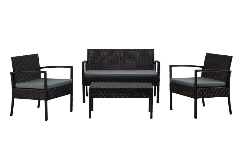 Austwell 4-Piece Outdoor Conversation Set - Black/Grey