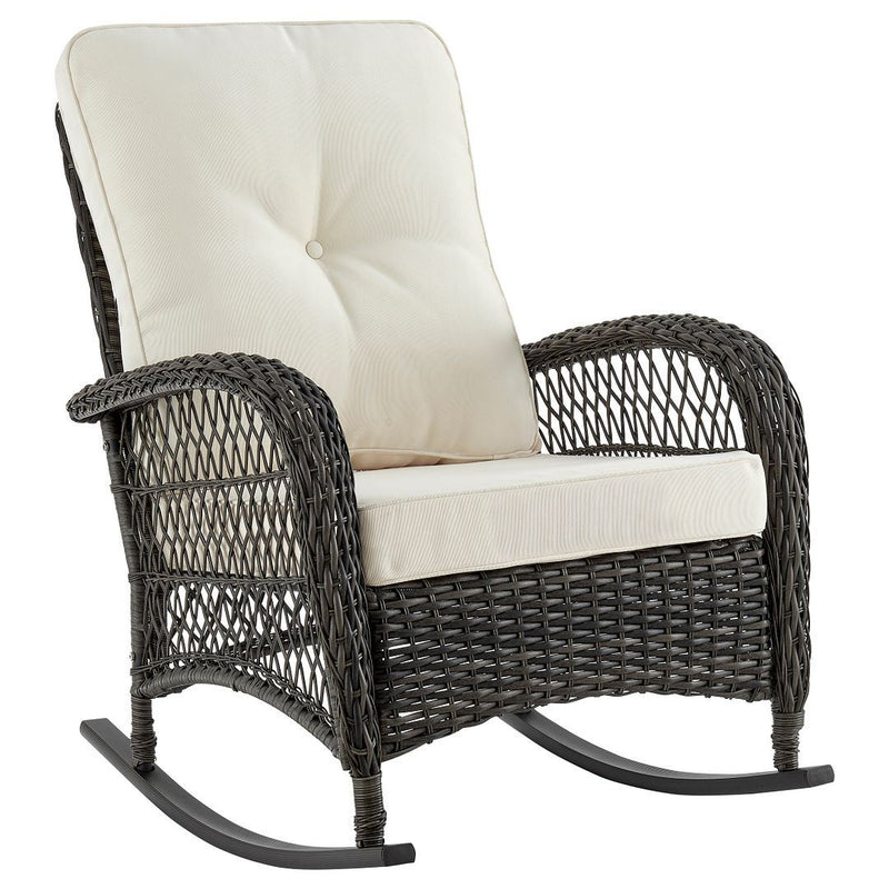 Cypremort Outdoor Rocking Chair - Mixed Grey Weave/Cream