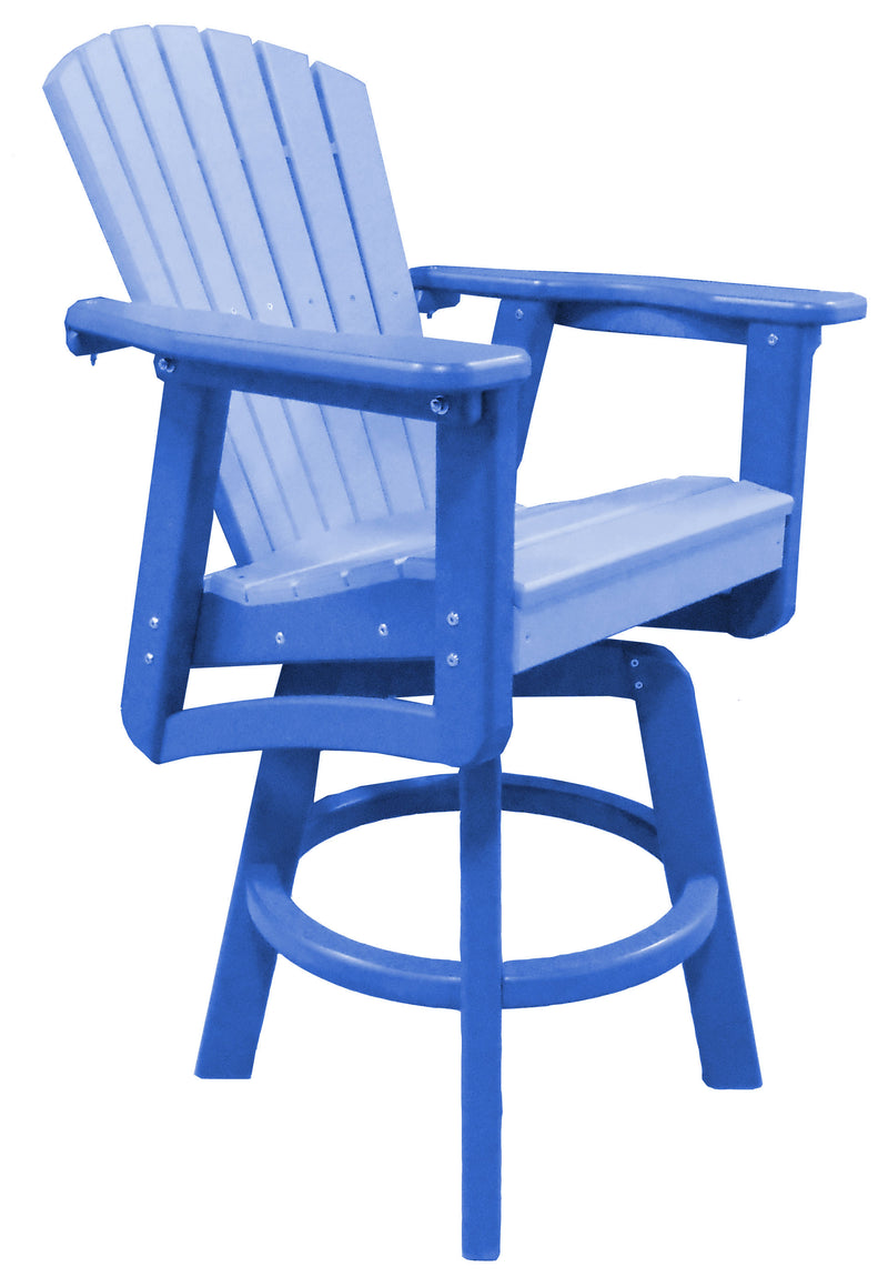 POLY LUMBER Sunset Views Bar-Height Swivel Chair - Blue
