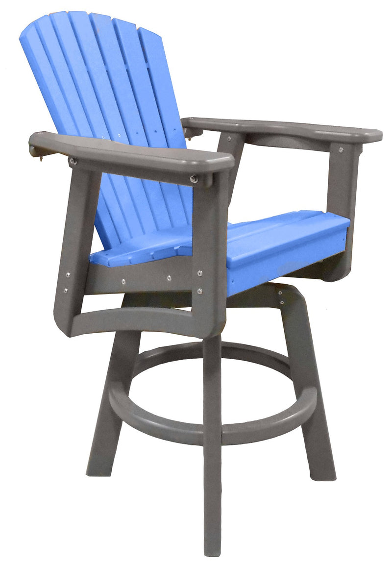 POLY LUMBER Sunset Views Counter-Height Swivel Chair - Blue/Grey