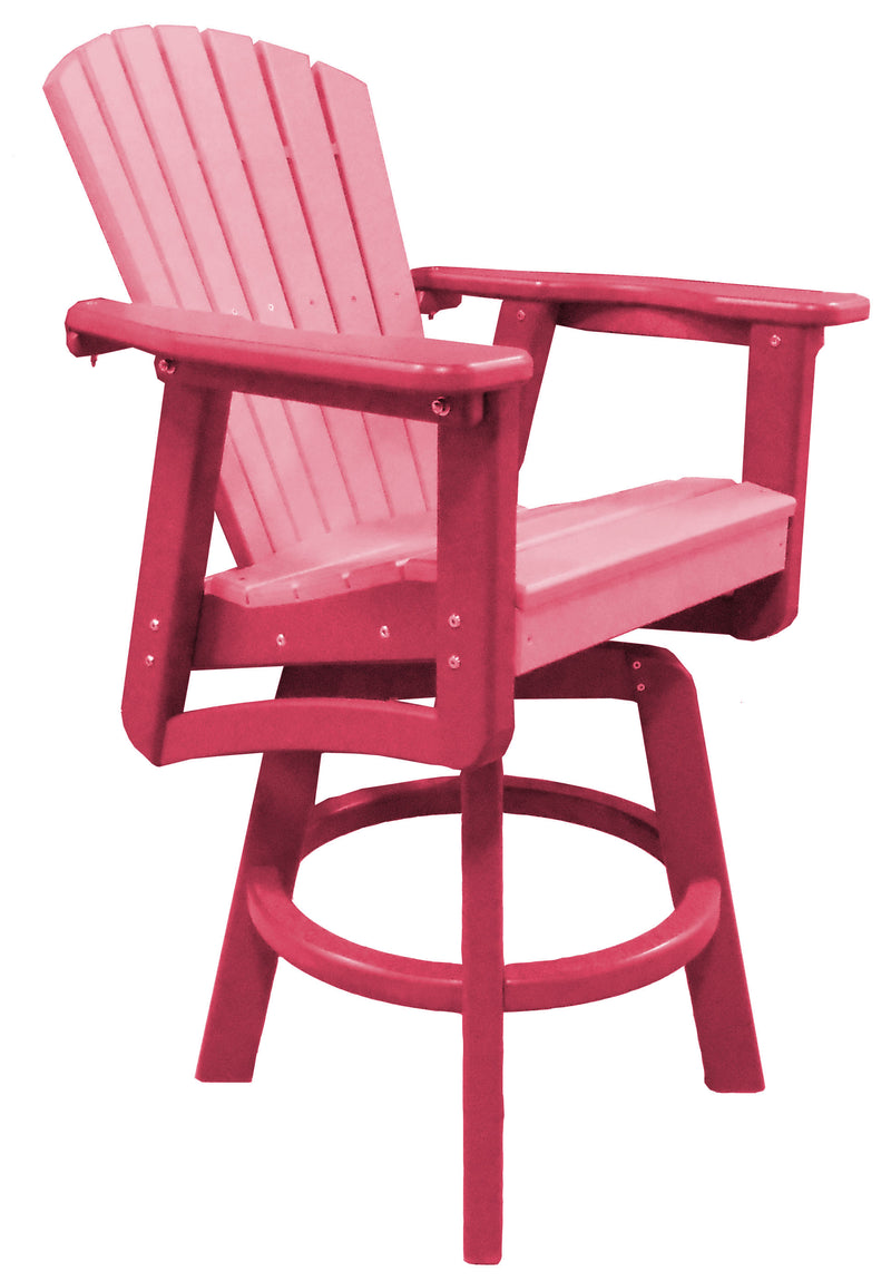POLY LUMBER Sunset Views Bar-Height Swivel Chair - Cardinal Red