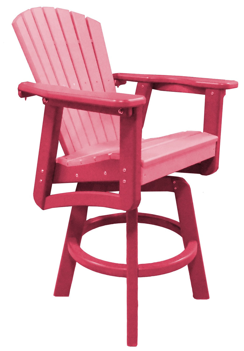 POLY LUMBER Sunset Views Counter-Height Swivel Chair - Cardinal Red