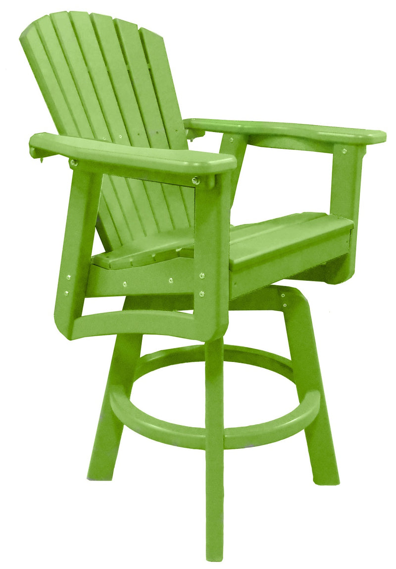 POLY LUMBER Sunset Views Bar-Height Swivel Chair - Lime Green