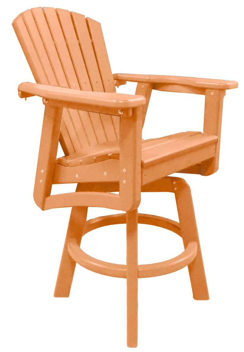 POLY LUMBER Sunset Views Counter-Height Swivel Chair - Tangerine