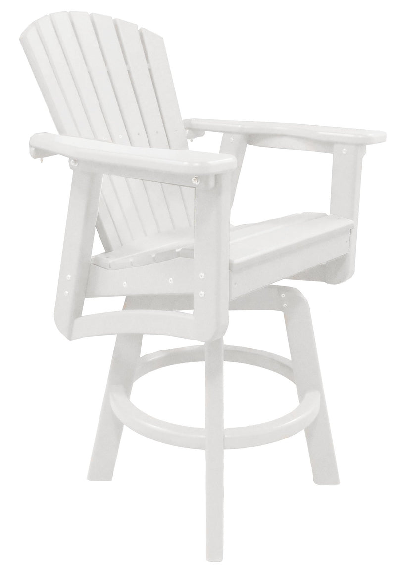POLY LUMBER Sunset Views Counter-Height Swivel Chair - White